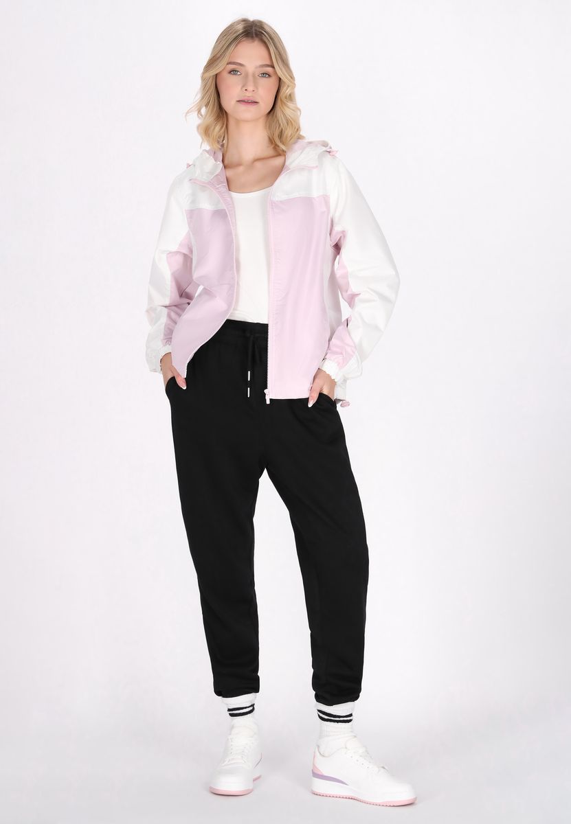 Leichter Windbreaker mit Kapuze und Blockfarben