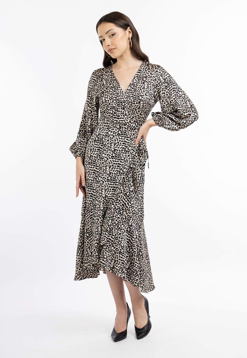 Elegantes Leoparden-Midi mit Volant