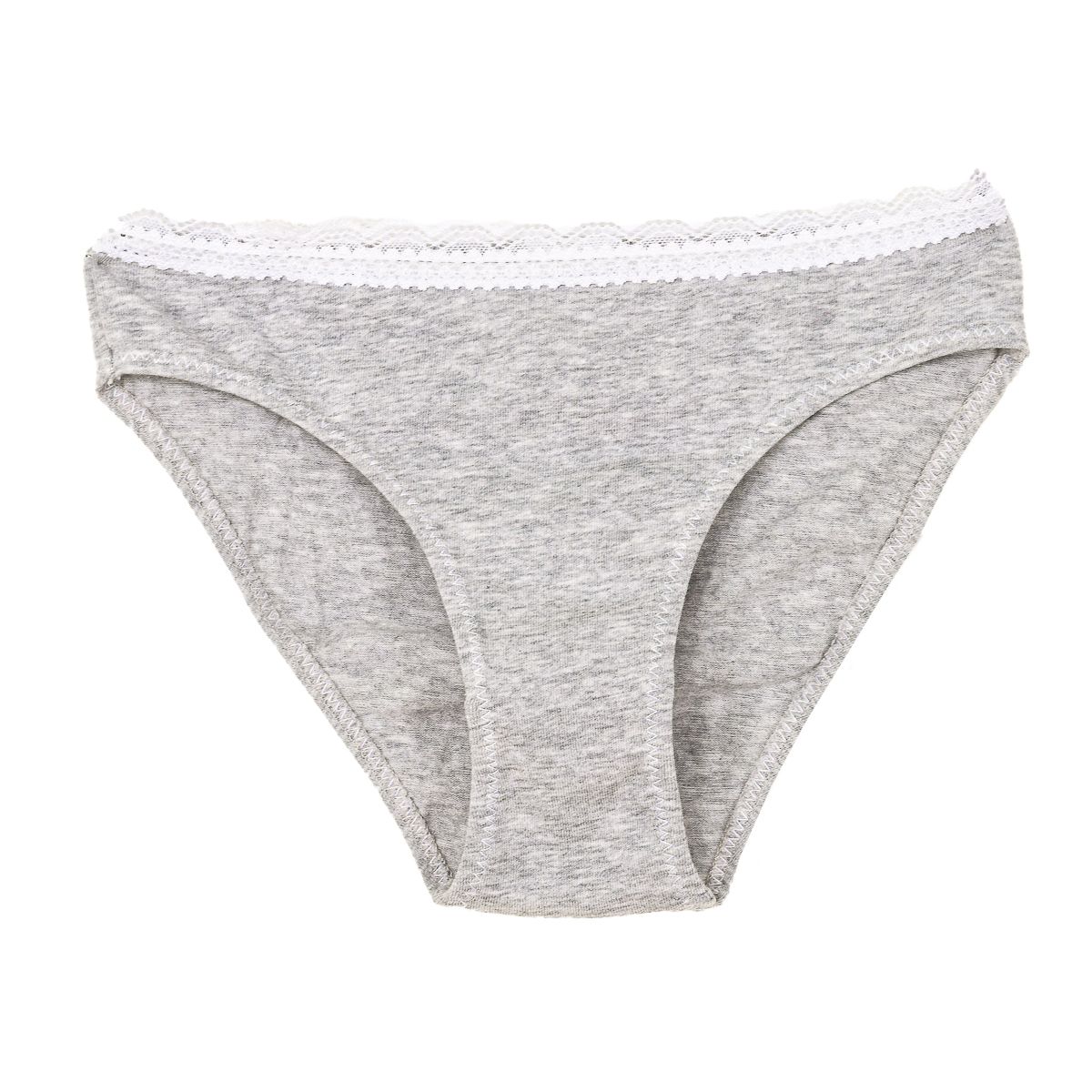 Mädchen Baumwollslips mit Spitzensaum