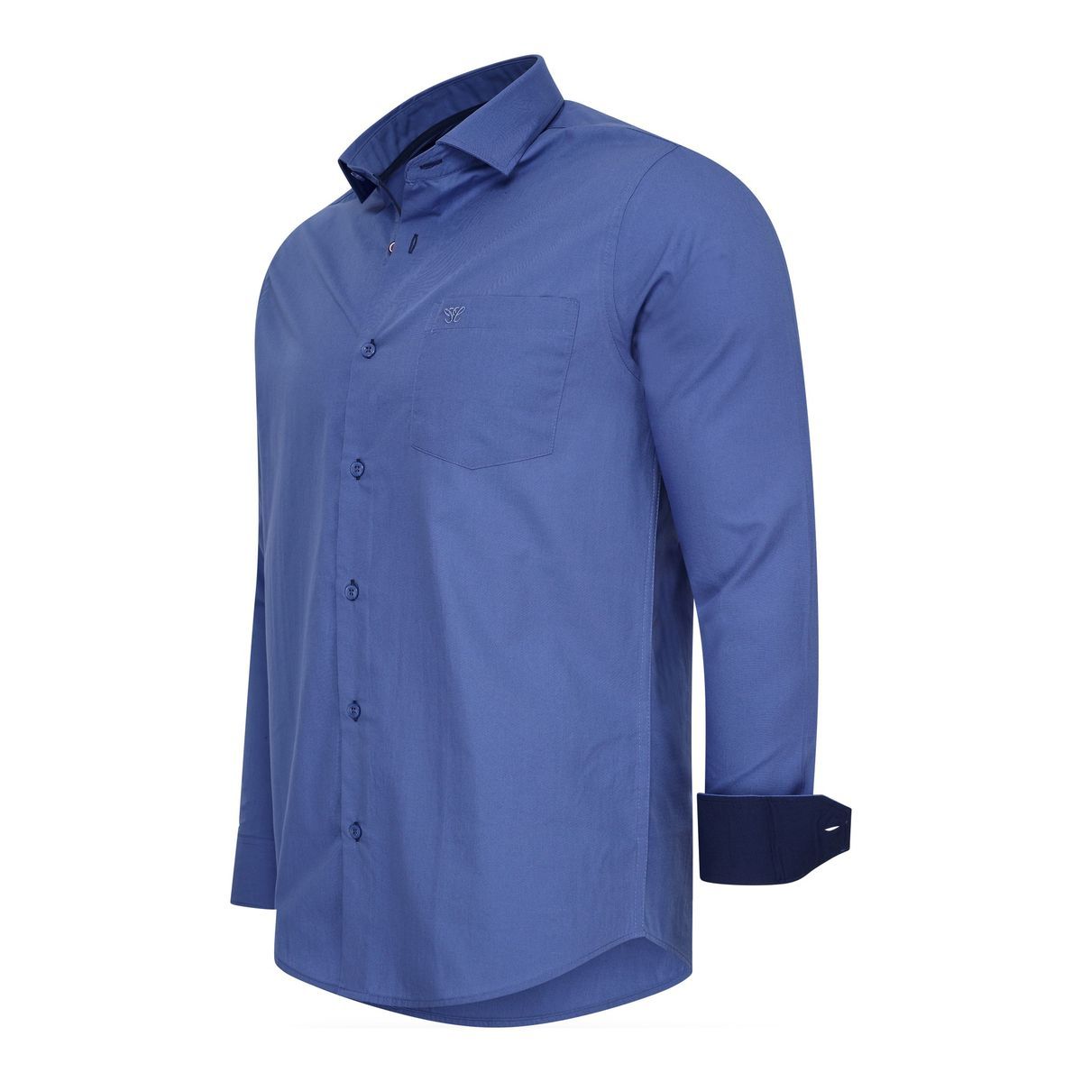 Klassisches Langarmhemd Blau