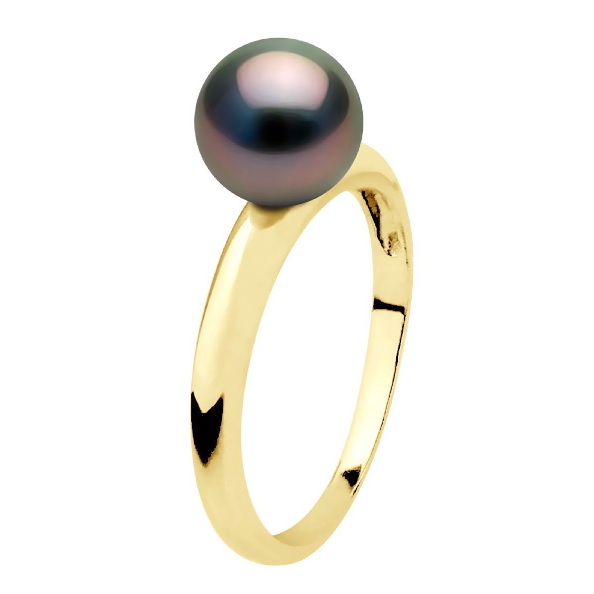 Minimalistischer Goldring mit Tahitiperle