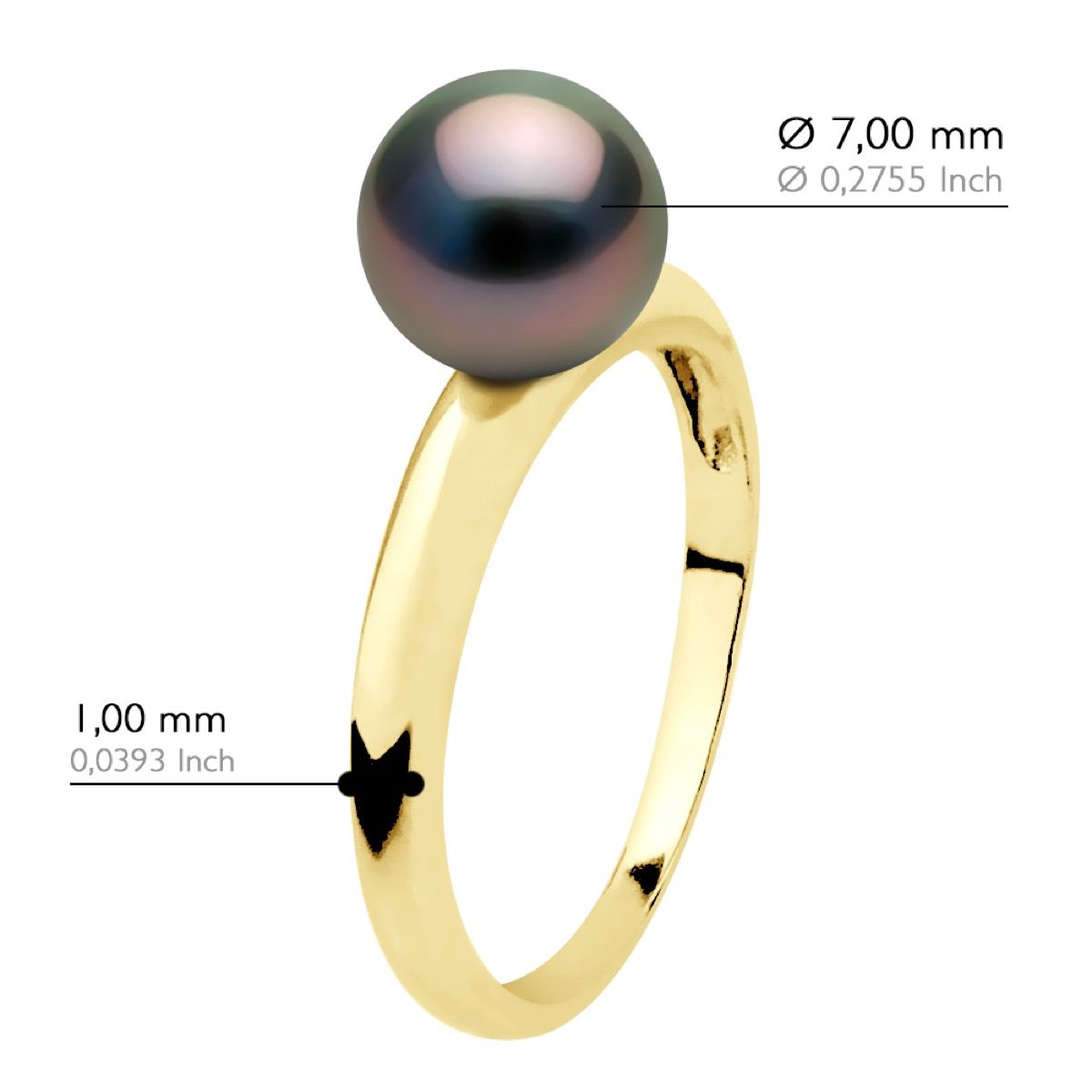 Minimalistischer Goldring mit Tahitiperle