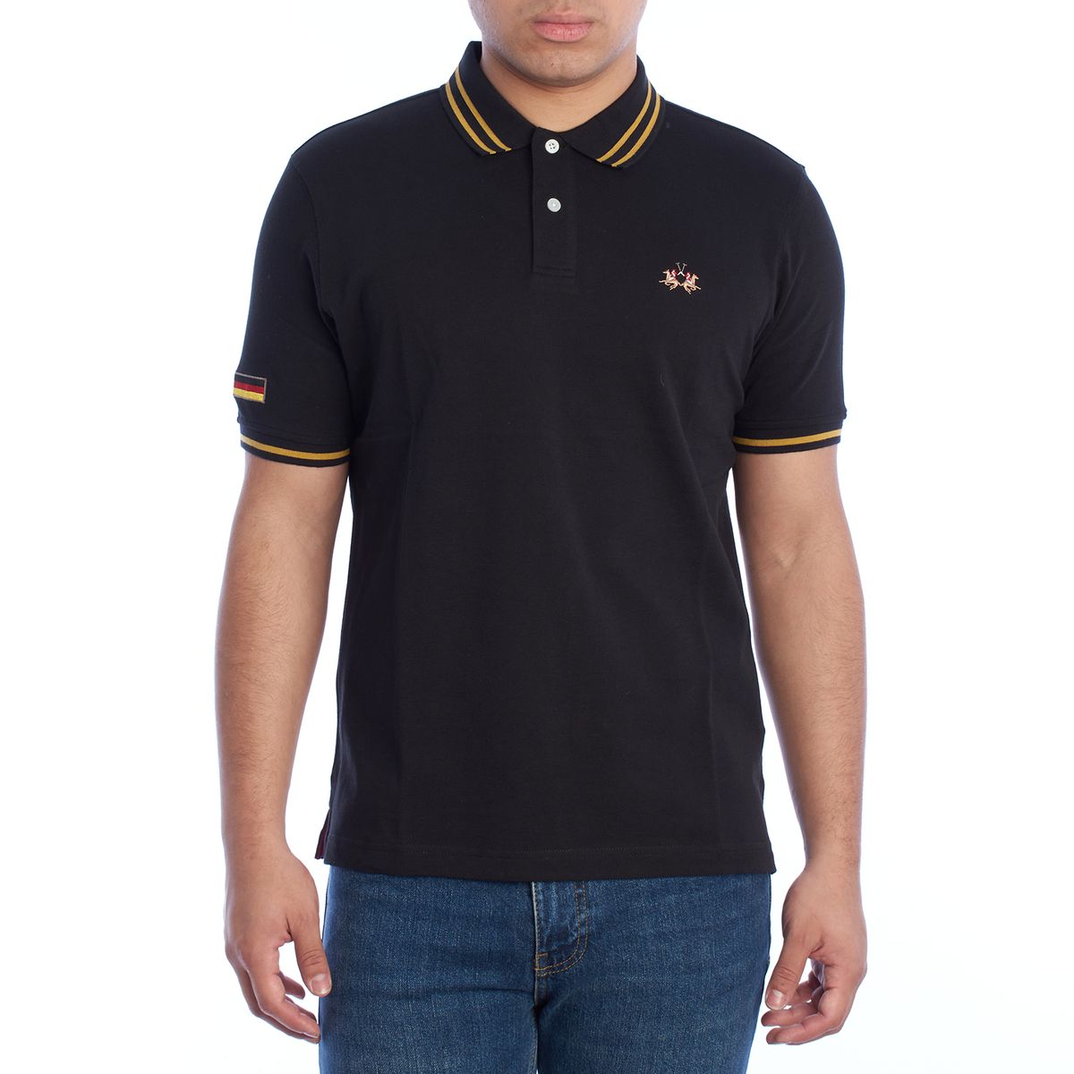Klassisches Baumwoll-Poloshirt mit Akzenten