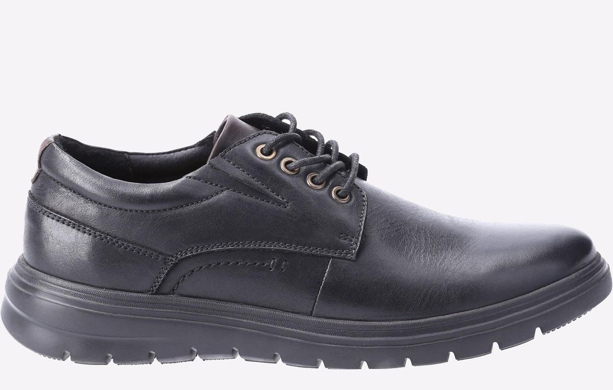 Hush Puppies Triton Schwarze Herren-Schnürschuhe Aus Leder