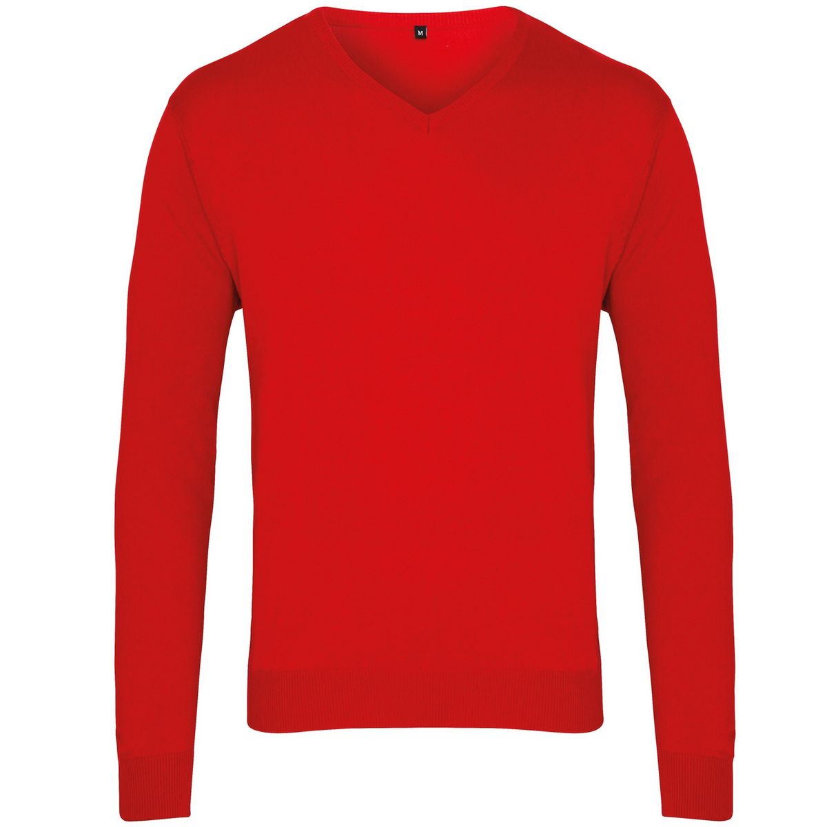 Premier Herren Strick-Pullover mit V-Ausschnitt (Rot)