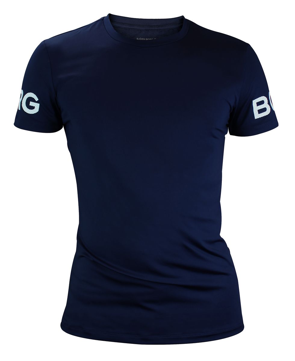 Björn Borg - Herren-Hochleistungs-T-Shirt mit kurzen Ärmeln - Navy