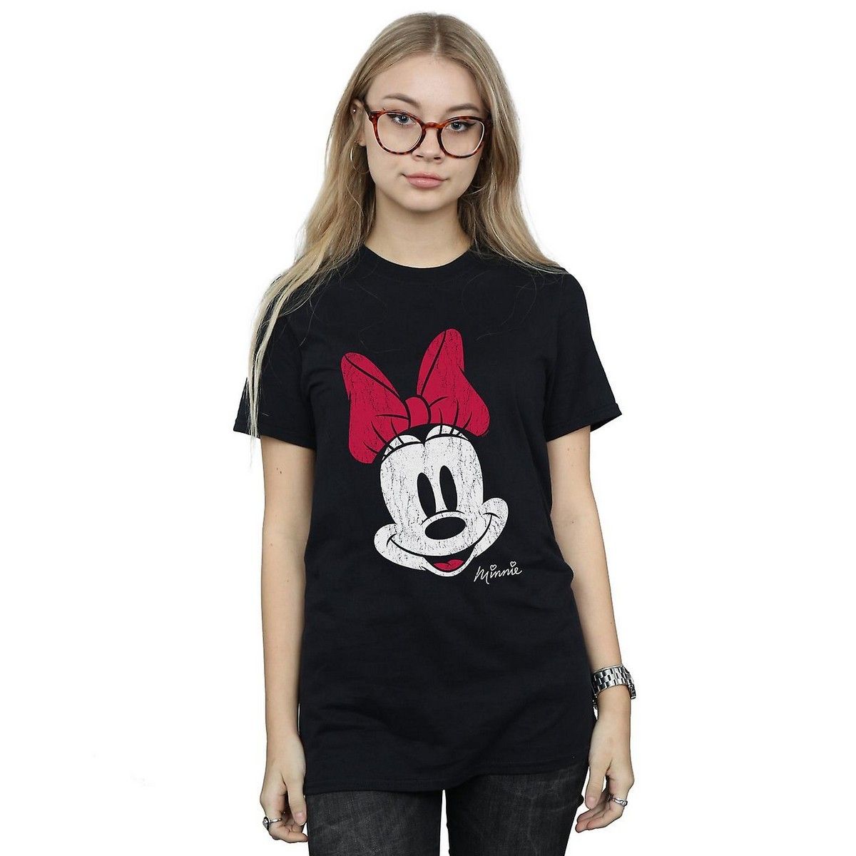 Minnie Maus Distressed Boyfriend-T-Shirt