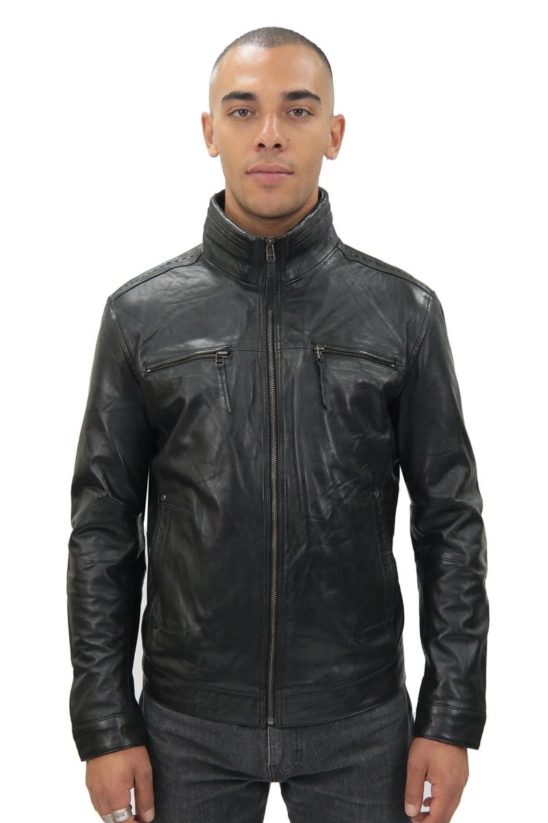 Klassische Herren-Bikerjacke aus Leder