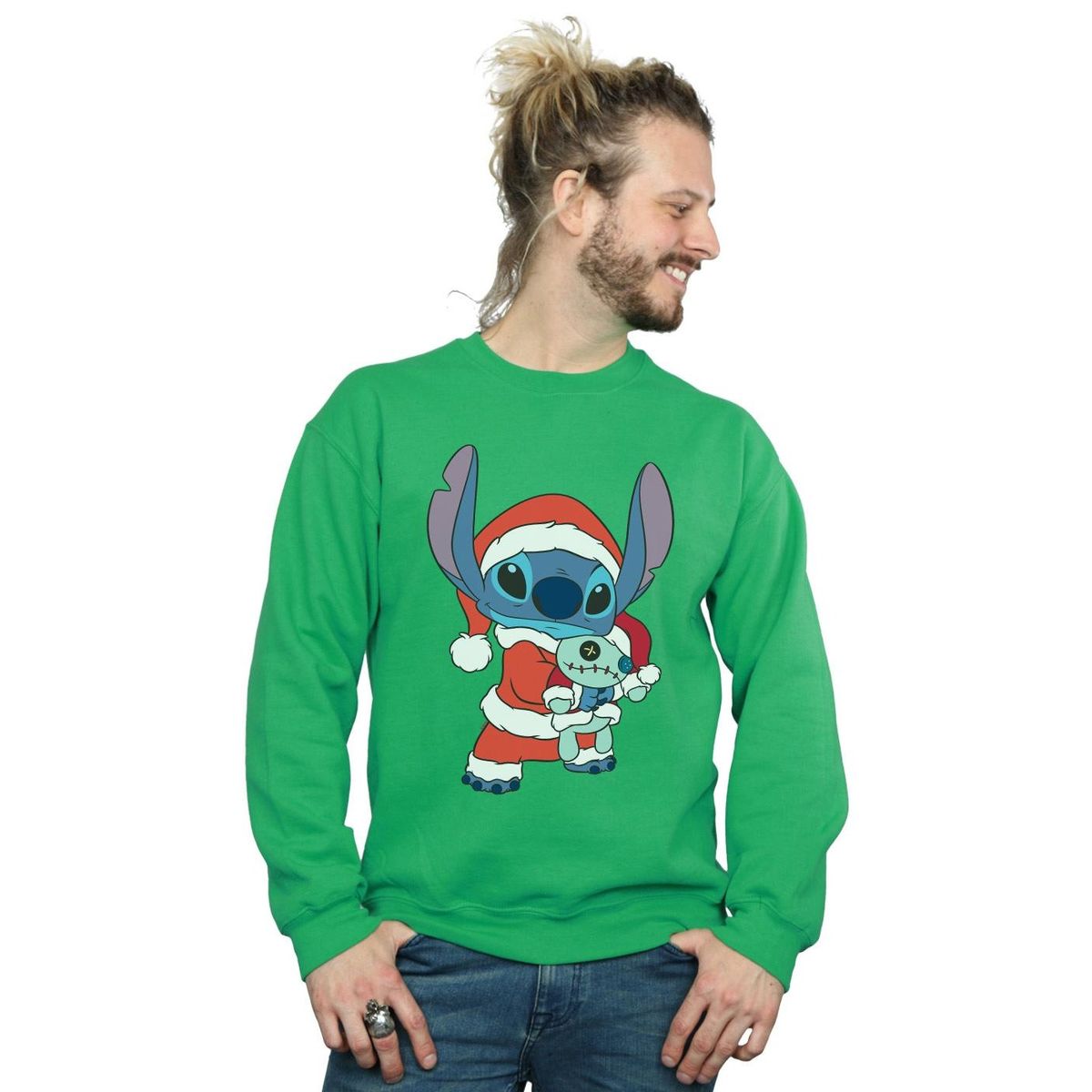 Festliches Stitch Weihnachtsmann Grafik-Sweatshirt