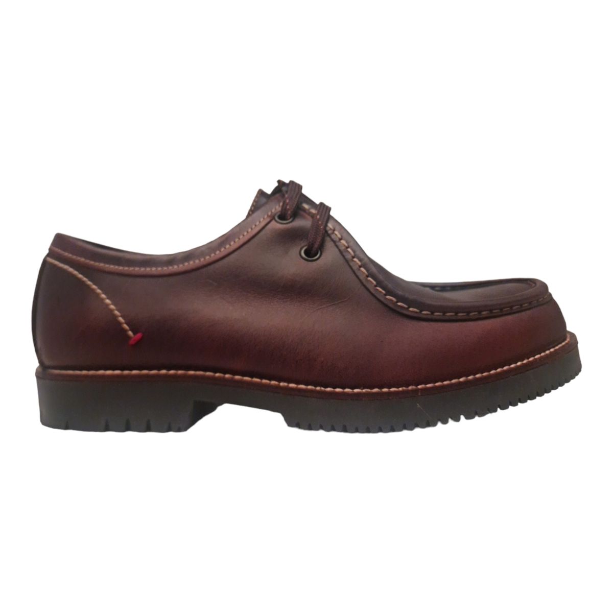 Herren brauner Leder Schnürhalbschuh