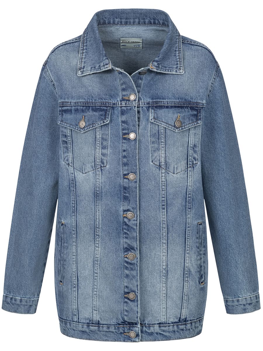 Kurze Jeansjacke in heller Waschung