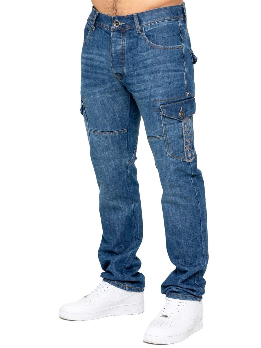 Herren Cargo Jeans mit geradem Bein
