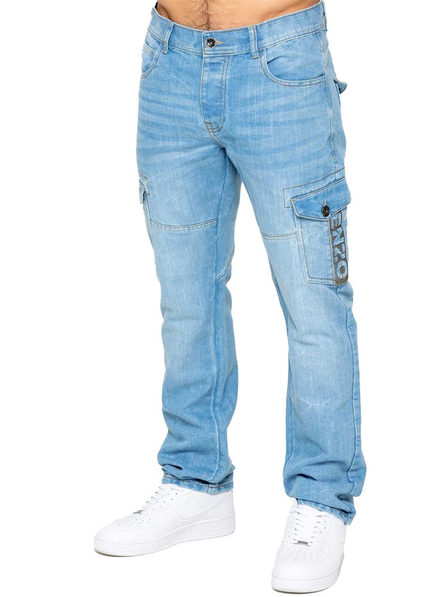 Herren Cargo Jeans mit geradem Bein
