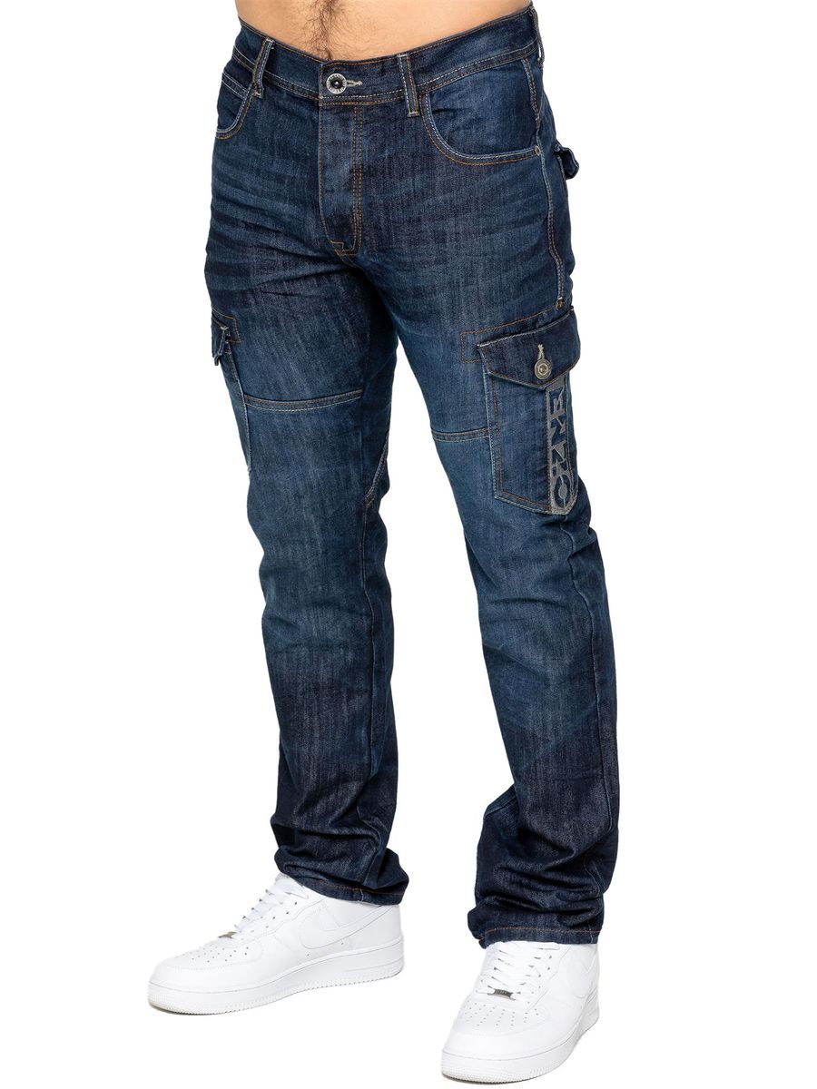 Herren Cargo Jeans mit geradem Bein