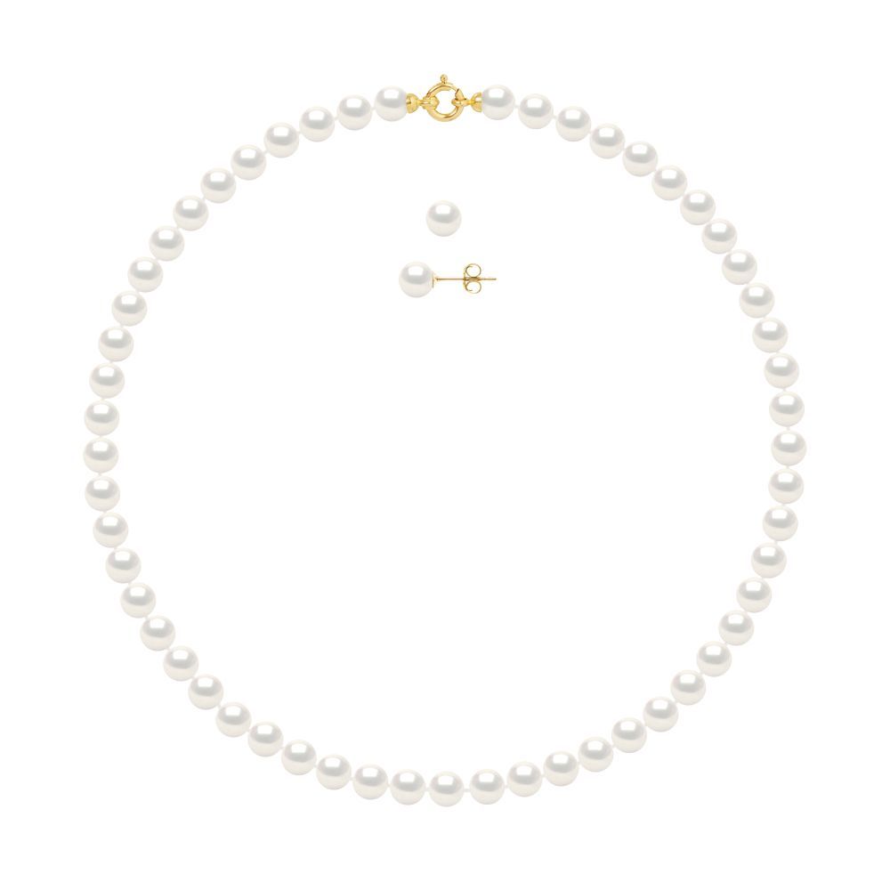 Perlenkette und Ohrring Set