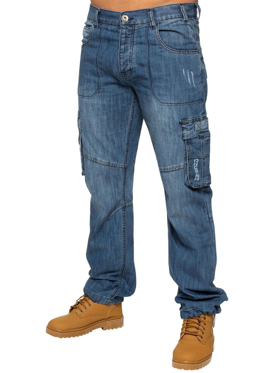 Herren Cargo Jeans mit entspannter Passform