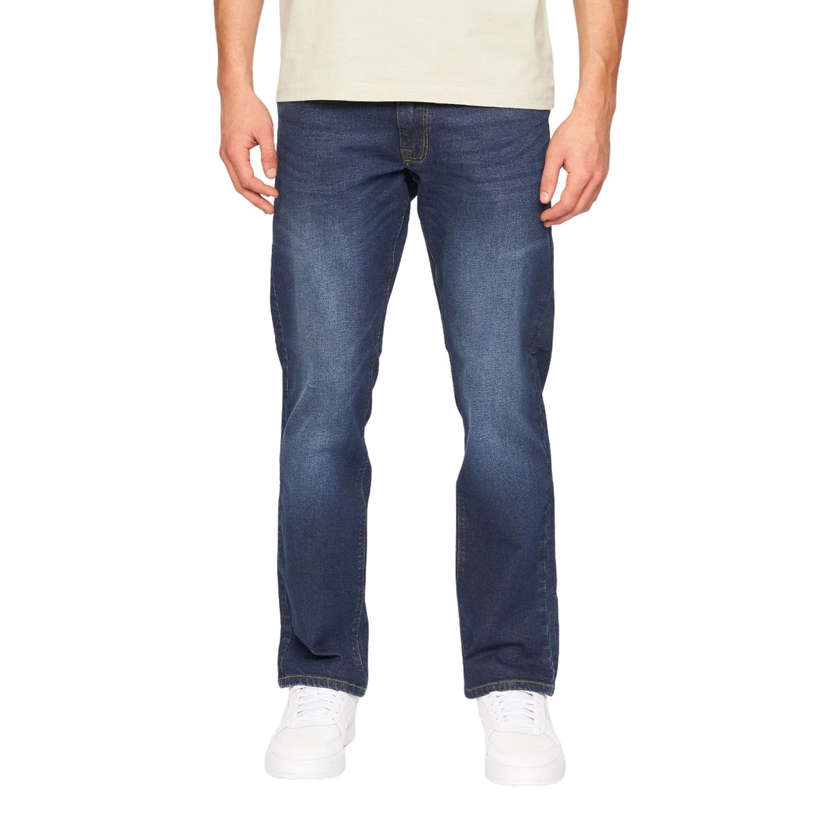 Herren Jeans mit geradem Bein und dunkler Waschung