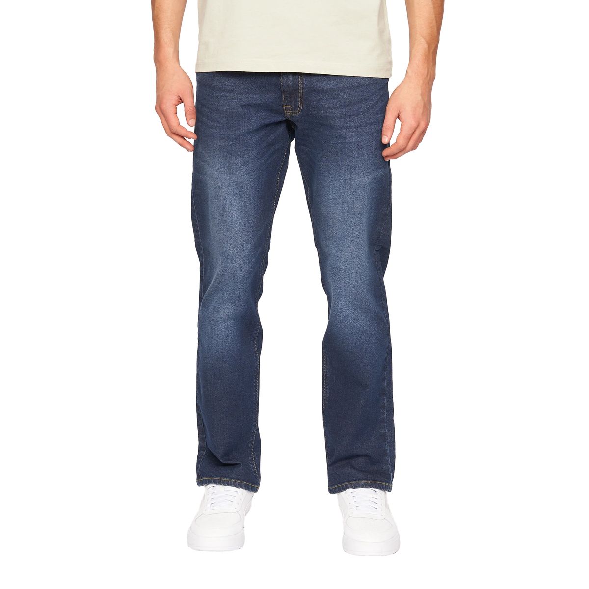 Herren Jeans mit geradem Bein und dunkler Waschung