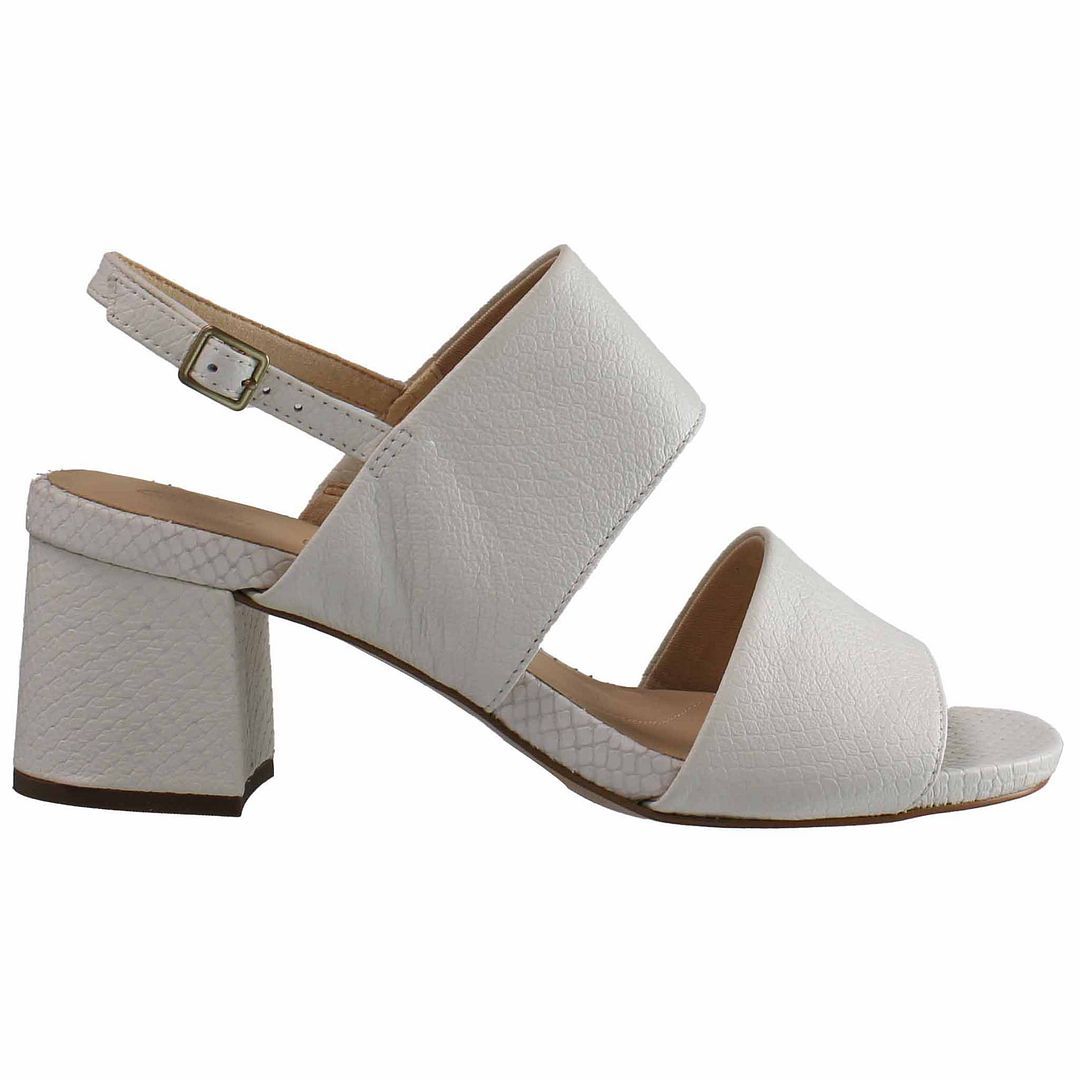 Elegante weiße Leder-Sandalen mit Absatz