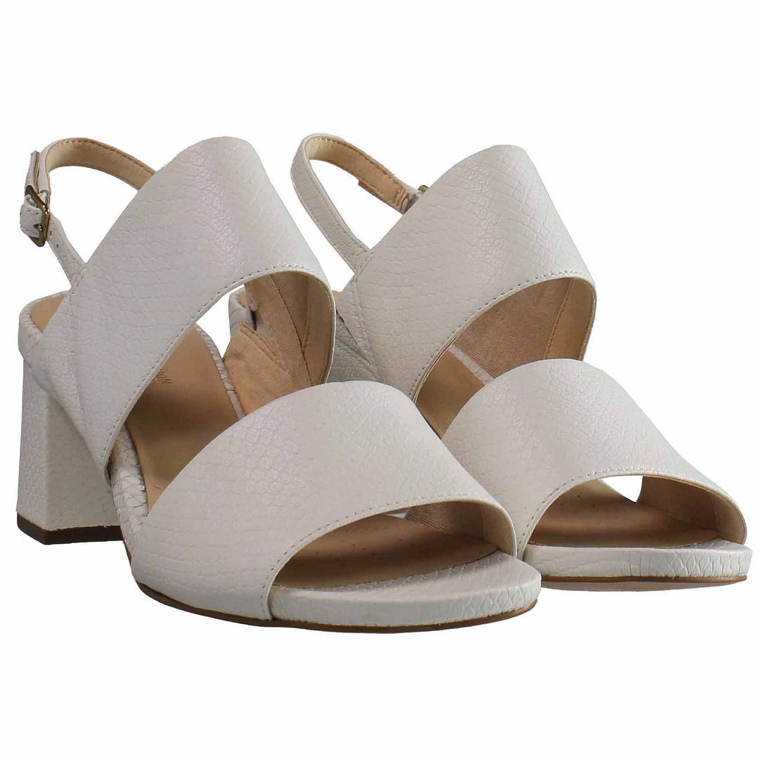 Strukturierte Blockabsatz-Sandalen mit Doppelriemen