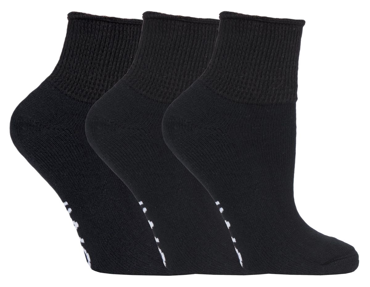 Schwarze, gepolsterte Diabetiker-Knöchelsocken
