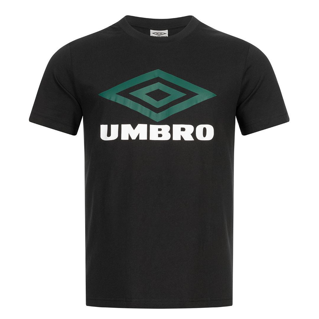 Umbro großer Logo-Männer schwarz/grünes T-Shirt