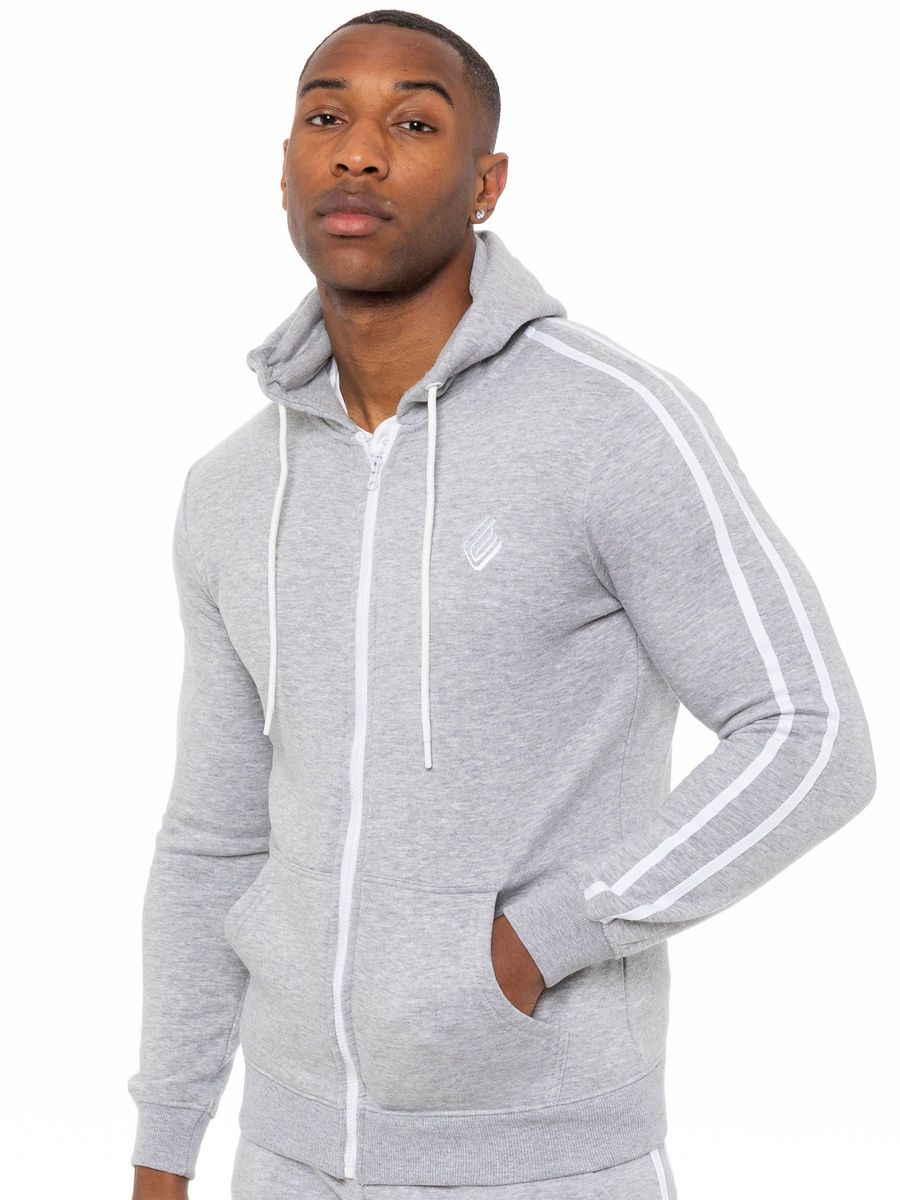 Herren Kapuzenpullover mit Reißverschluss und Streifen