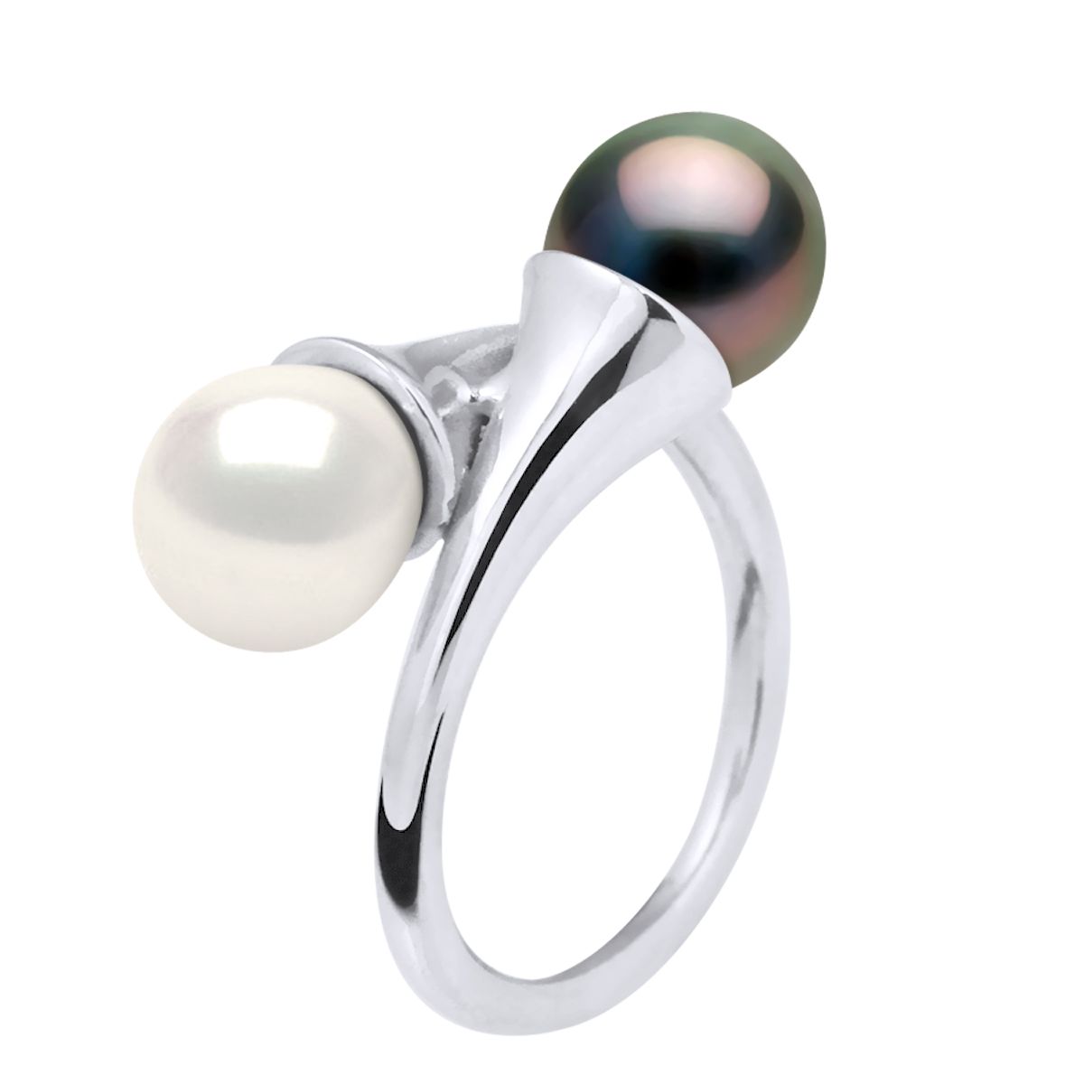 Zwei Perlen Sterlingsilber Ring