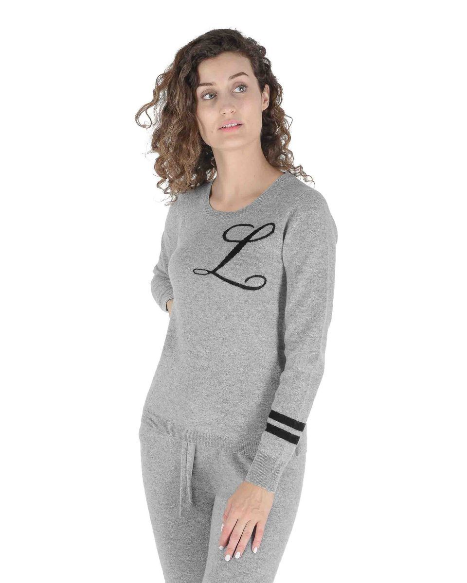 Cashmere Rundhals Letter Pullover