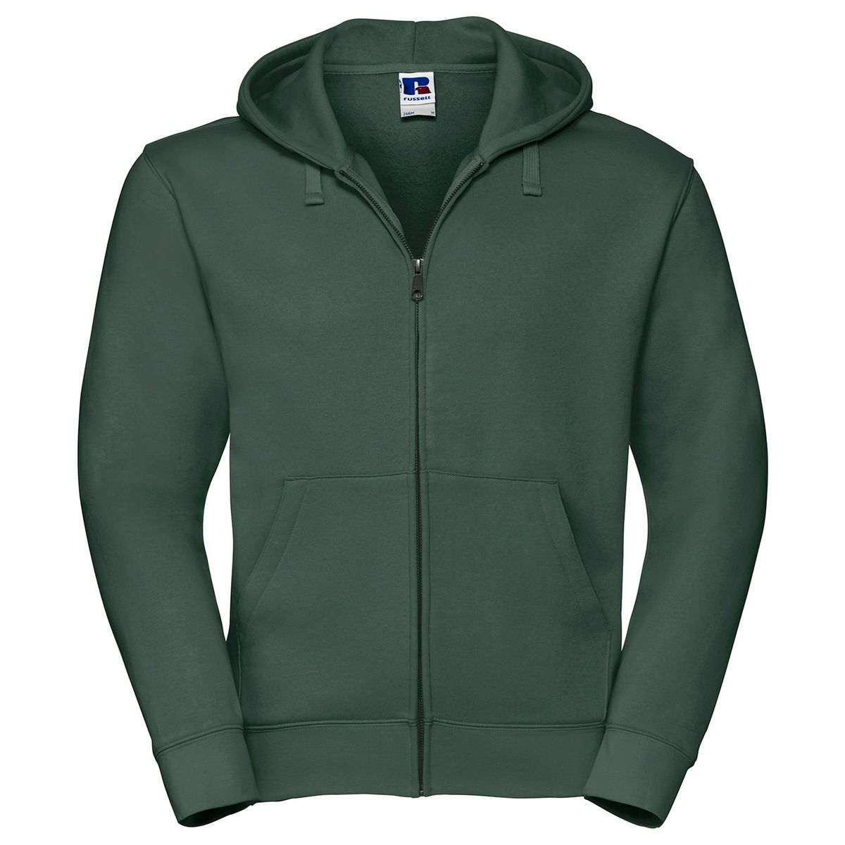 Russell - "Authentic" Hoodie mit durchgehendem Reißverschluss für Herren (Flaschengrün)
