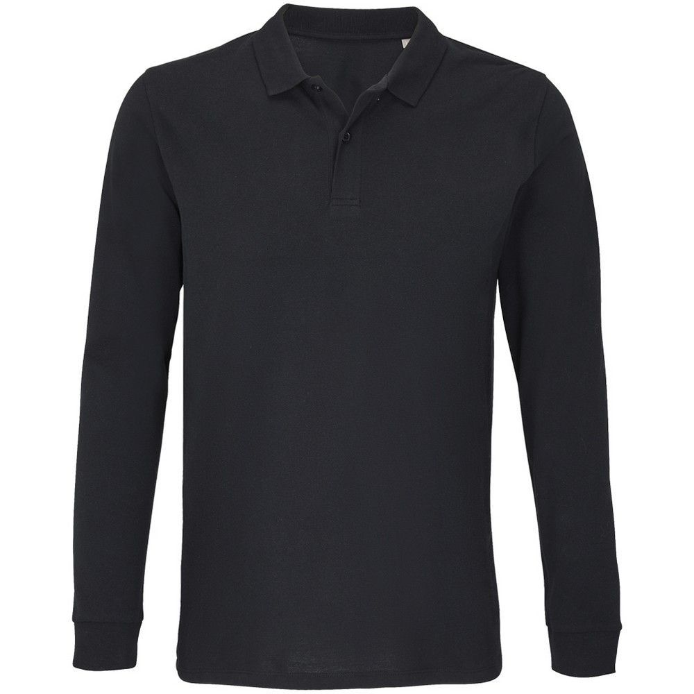 SOLS - "Planet" Poloshirt für Herren/Damen Unisex Langärmlig (Schwarz)