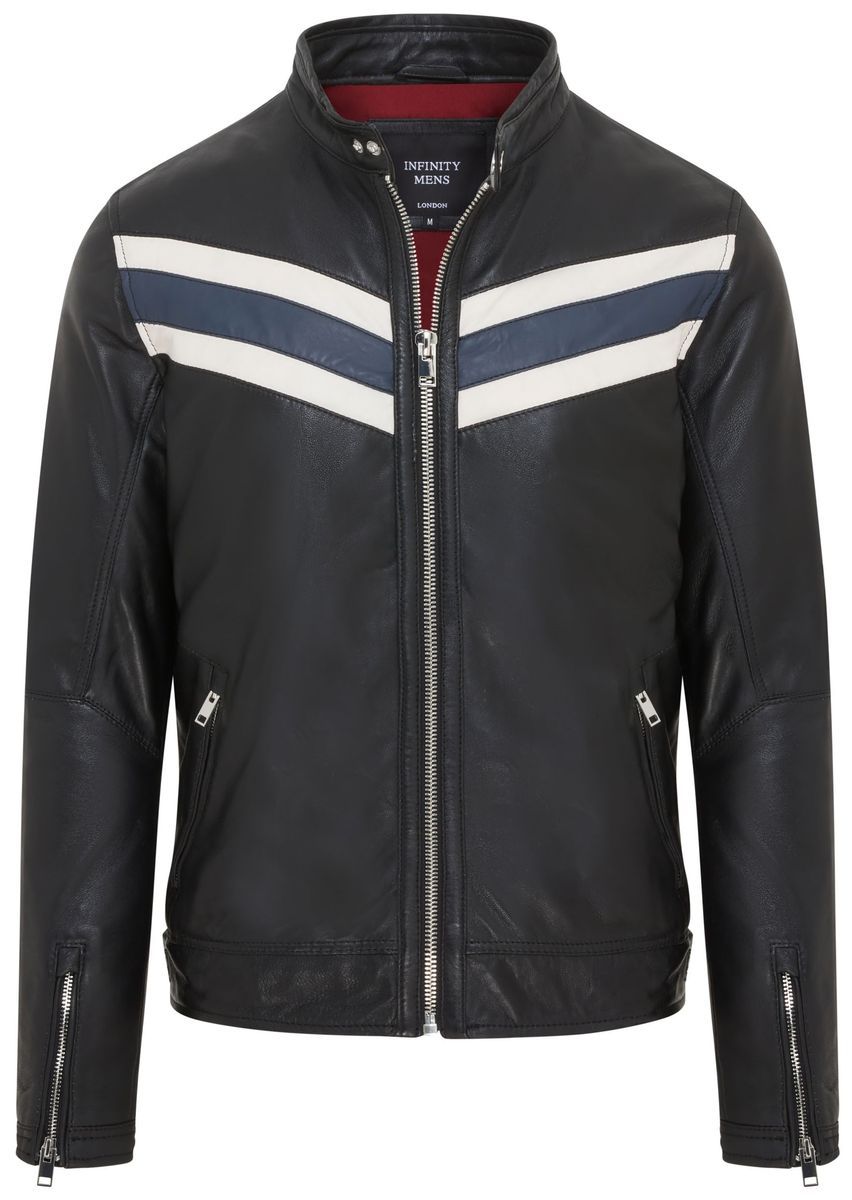 Retro Racer Leder Biker Jacke
