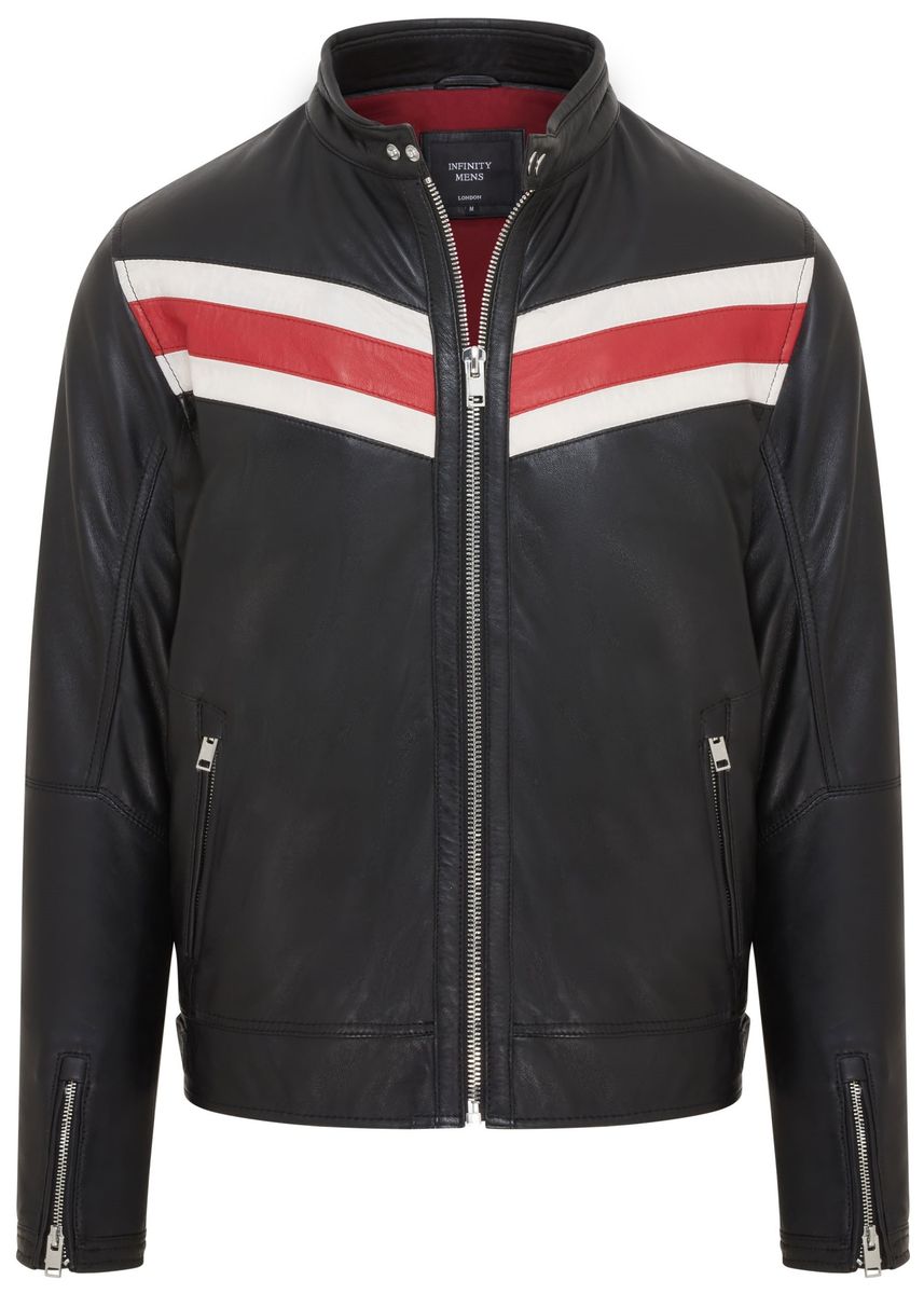 Retro Racer Leder Biker Jacke