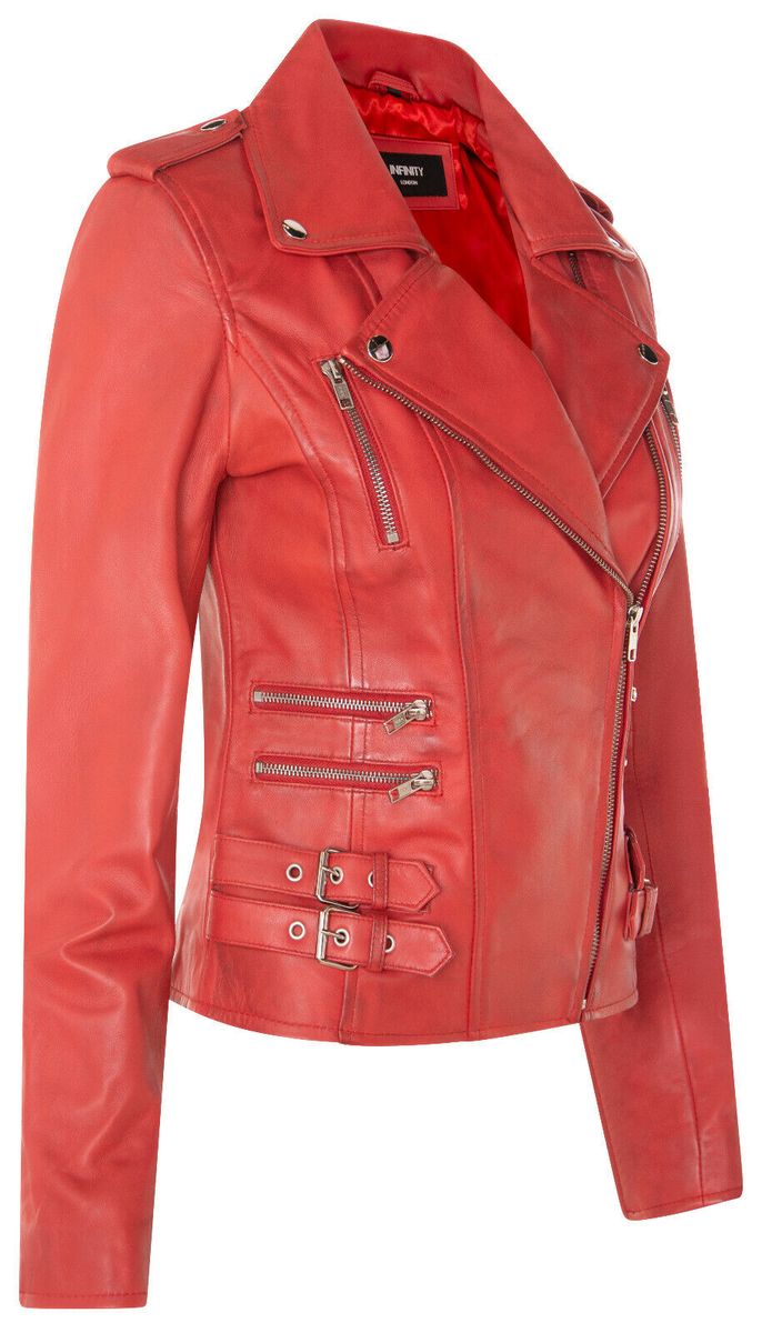 Asymmetrische Moto-Jacke aus Nappaleder