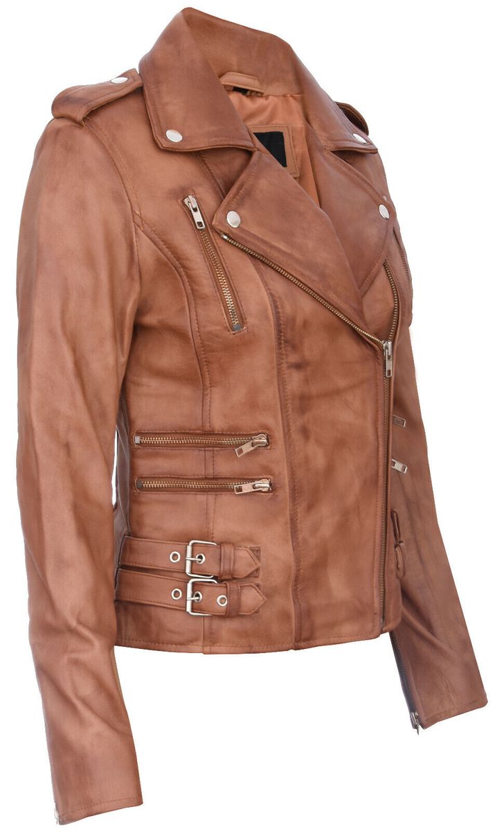 Asymmetrische Moto-Jacke aus Nappaleder