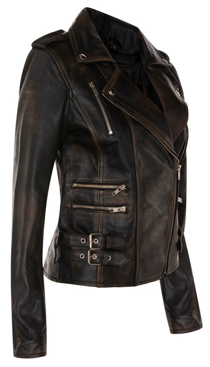 Asymmetrische Moto-Jacke aus Nappaleder