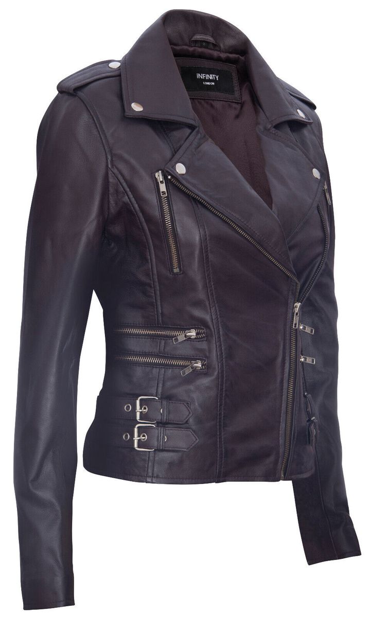 Asymmetrische Moto-Jacke aus Nappaleder