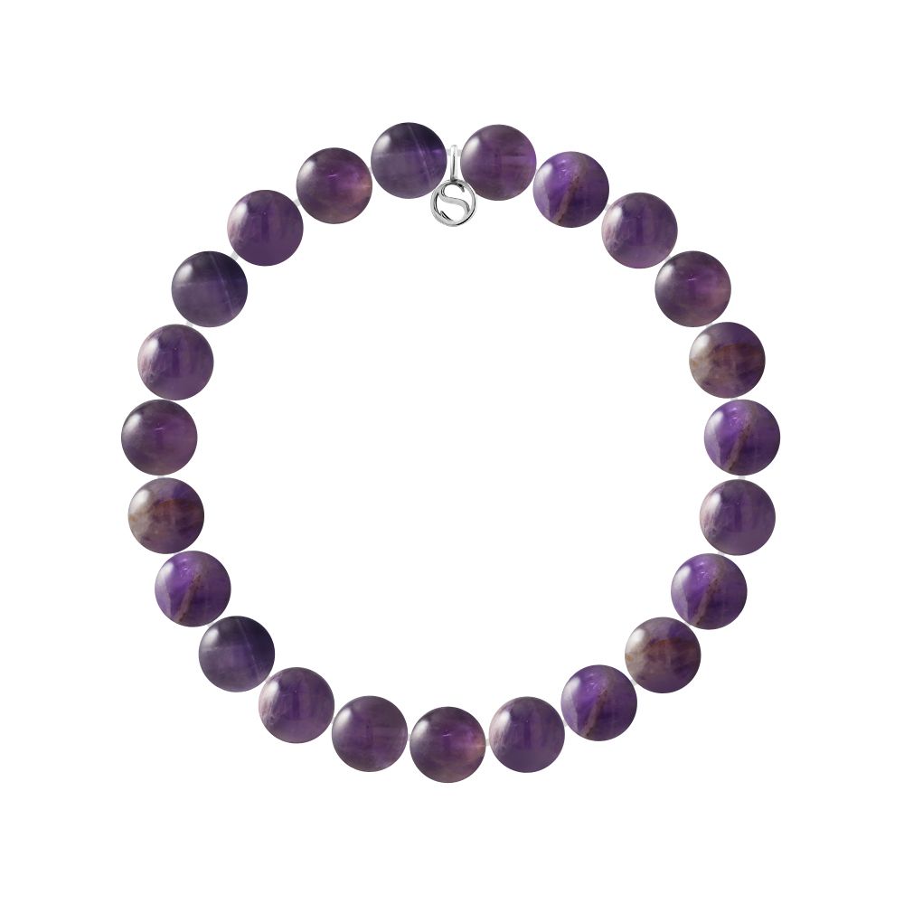 Rundes Armband mit Amethyst-Steinperlen