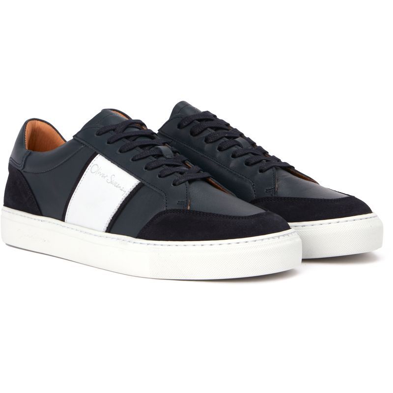 Flache Leder- und Wildledersneaker
