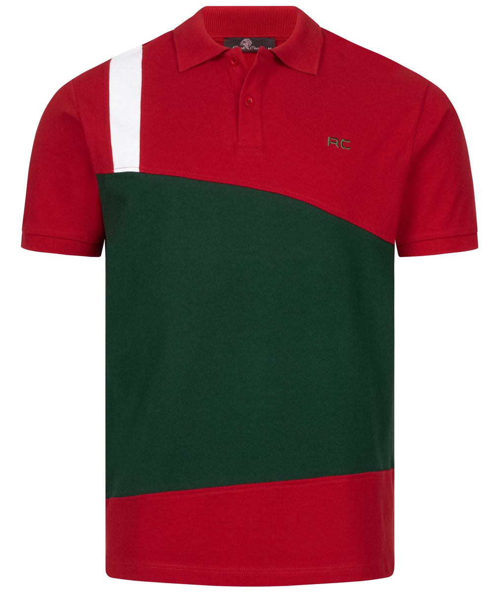 Colorblock Poloshirt mit Logo