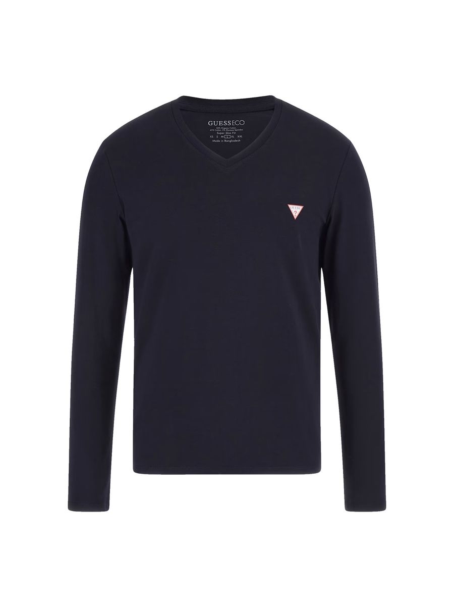 Herren Langarmshirt mit Rundhalsausschnitt, uni