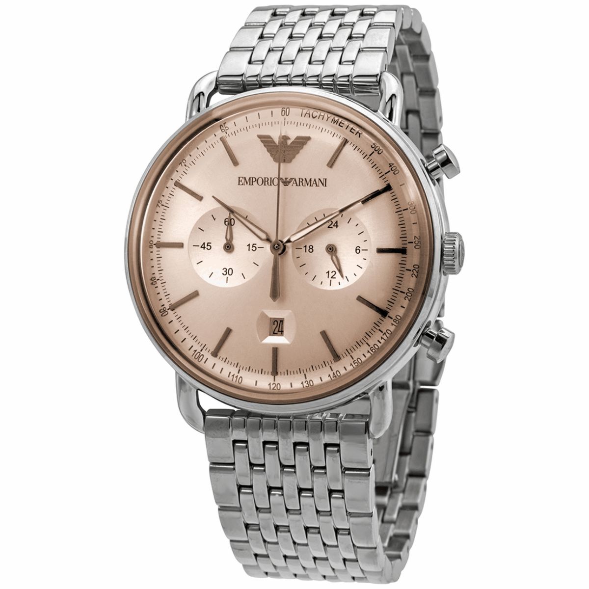 Silberne Edelstahl Quarz Armbanduhr