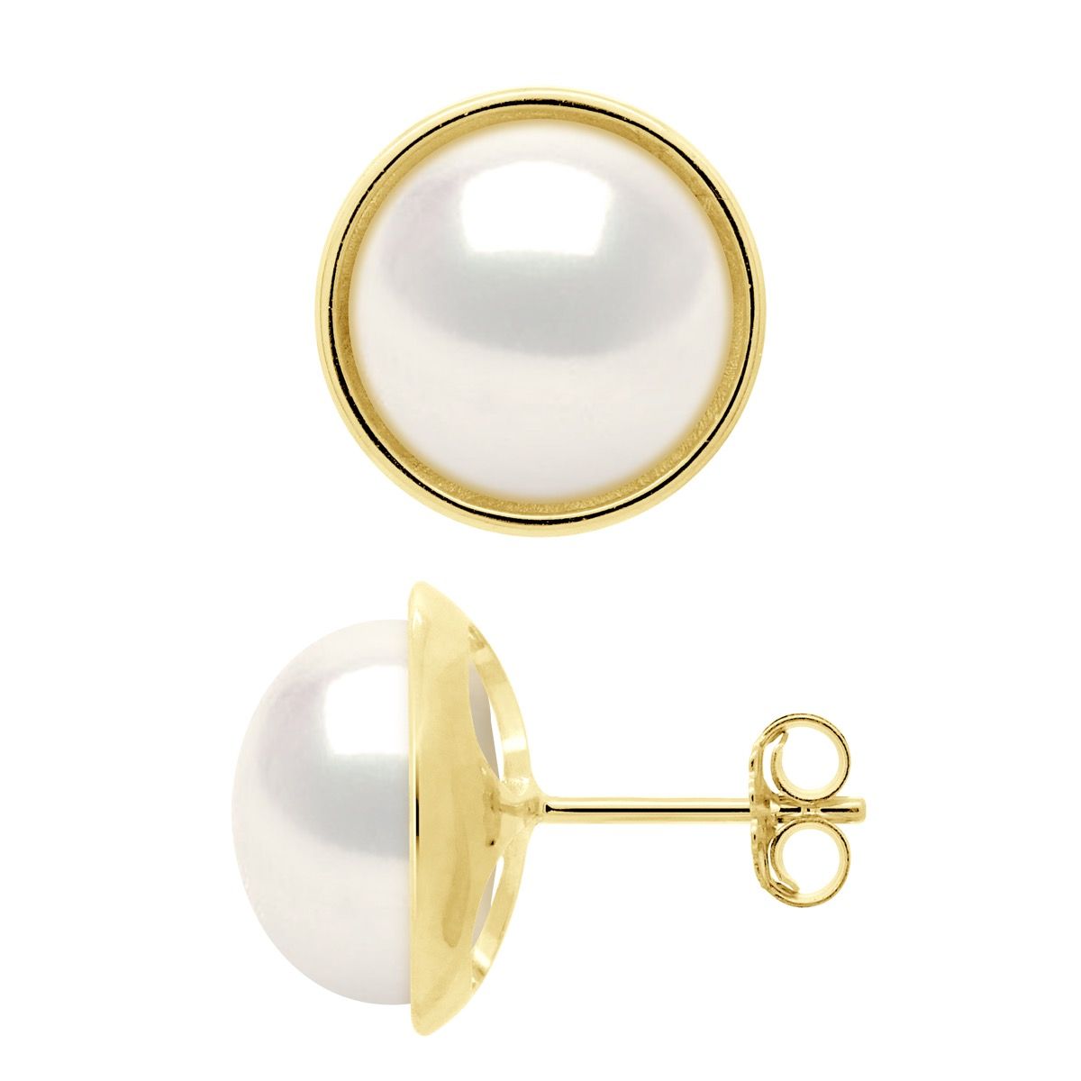 Klassische Perlenohrstecker in Gold