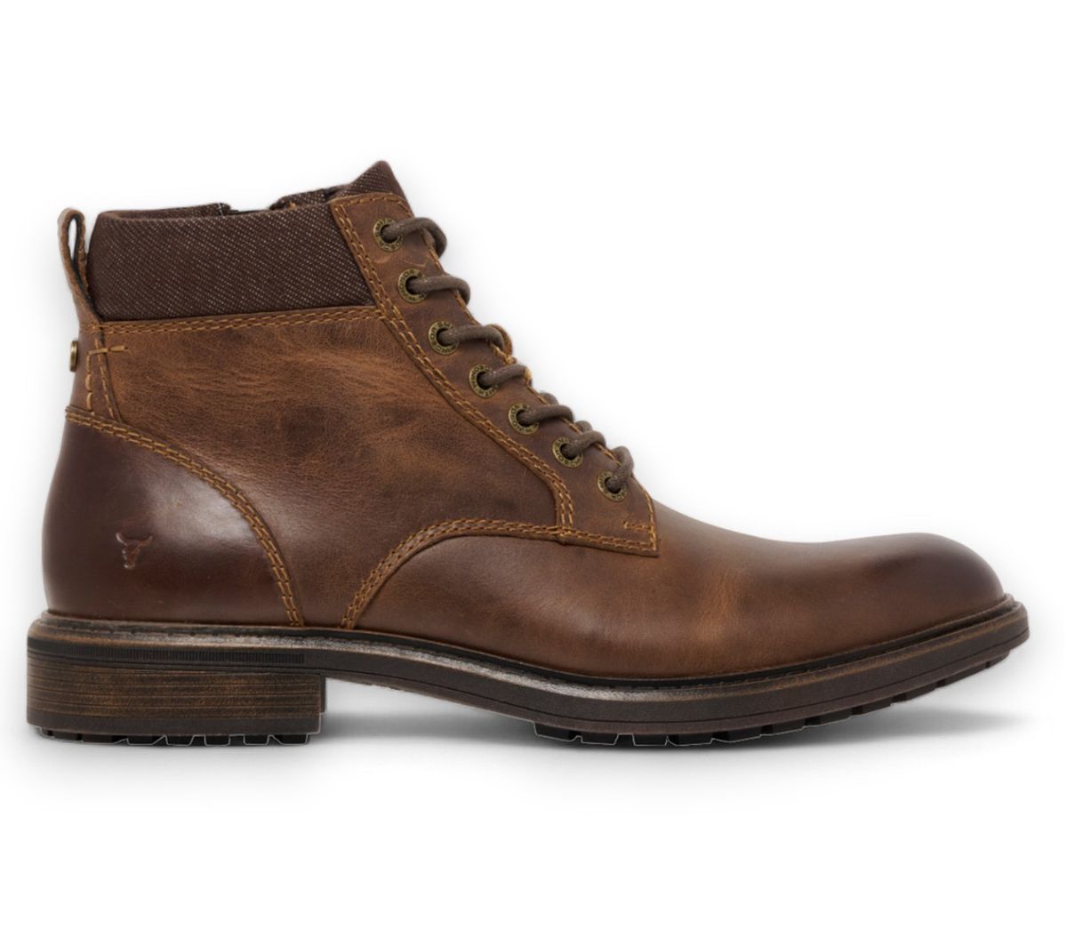 Leder-Schnürstiefeletten