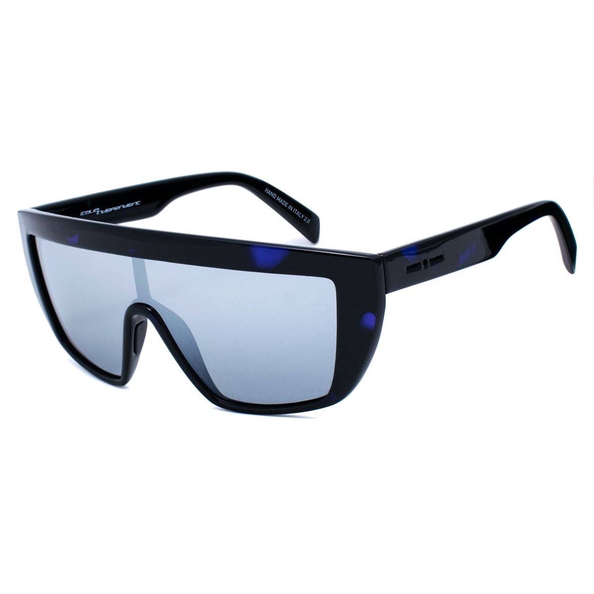 Schild-Sonnenbrille mit blauen Akzenten