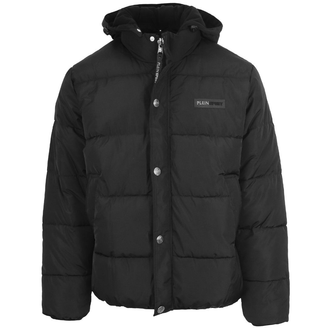 Gepolsterte sportliche Logo-Pufferjacke