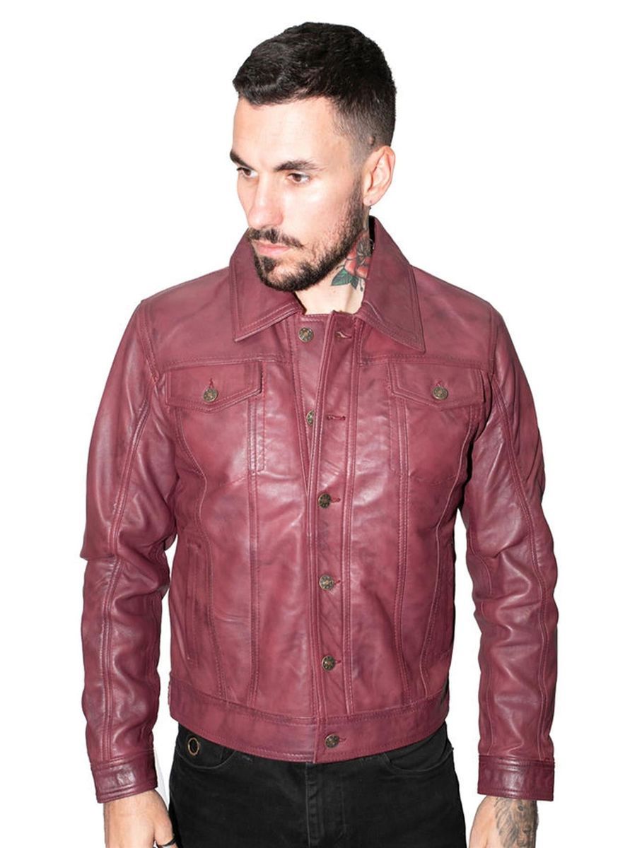 Herren Truckerjacke aus Leder Constantine