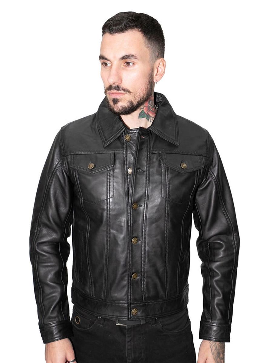 Herren Truckerjacke aus Leder Constantine