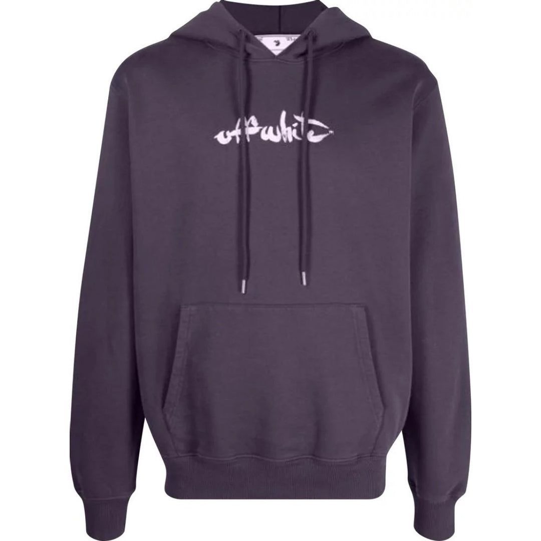 Slim-Fit Kapuzenpullover mit Skript-Logo