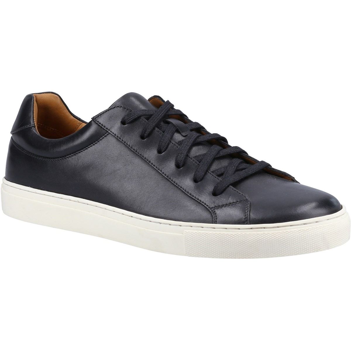 Hush Puppies Colton Leder Herren Schwarz Turnschuhe